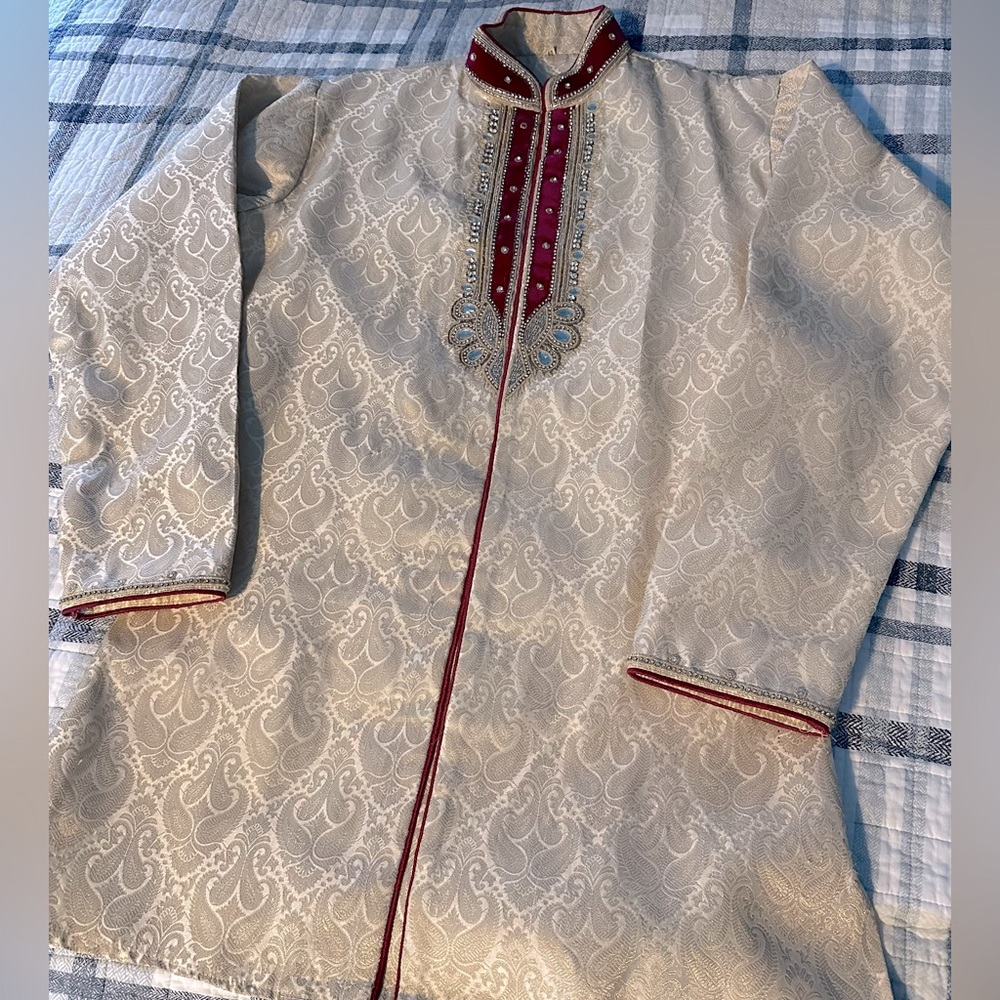 Gold And Fuchsia Male Sherwani